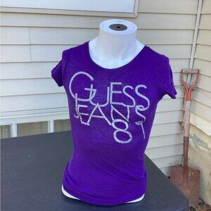 Blokecore gorpcore nostalgia earthy artisanal Guess  xs purple Size T-Shirt!